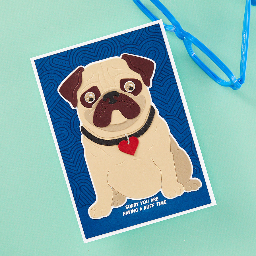 Spellbinders - Big Pug Etched Dies from the Bibi's Cats and Pugs Collection by Bibi Cameron