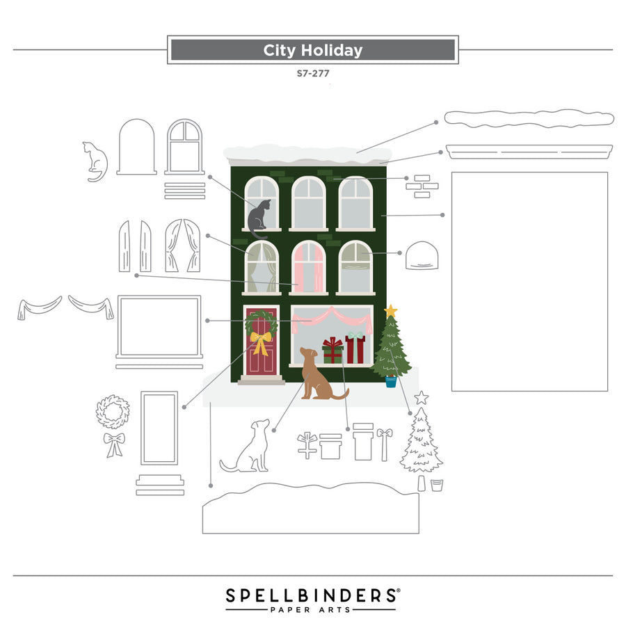 Spellbinders - City Holiday Etched Dies from the City Holiday Collection by Yana Smakula