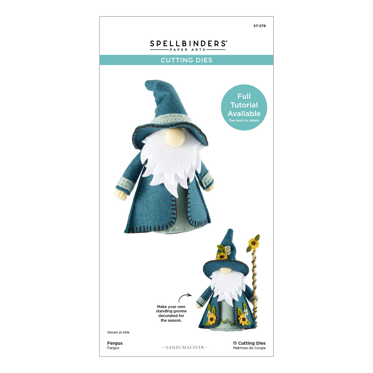 Spellbinders - Fergus Etched Dies from the 3D Felt Décor Collection by Sandi MacIver