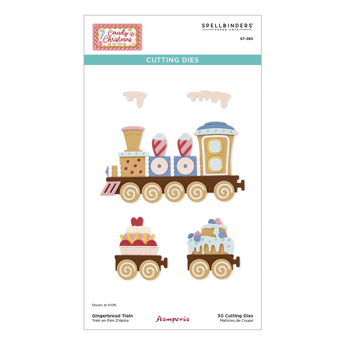 Spellbinders - Gingerbread Train Etched Dies from the Candy Christmas Collection by Stamperia