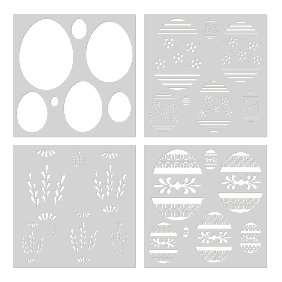 Hero Arts - Color Layering Decorative Eggs Stencils from the Charming Easter Collection