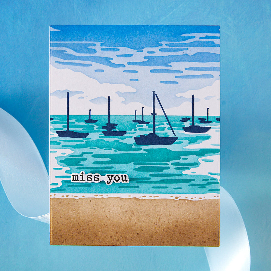 Hero Arts - Color Layering Harbor Stencils from the Seaside Blooms Collection