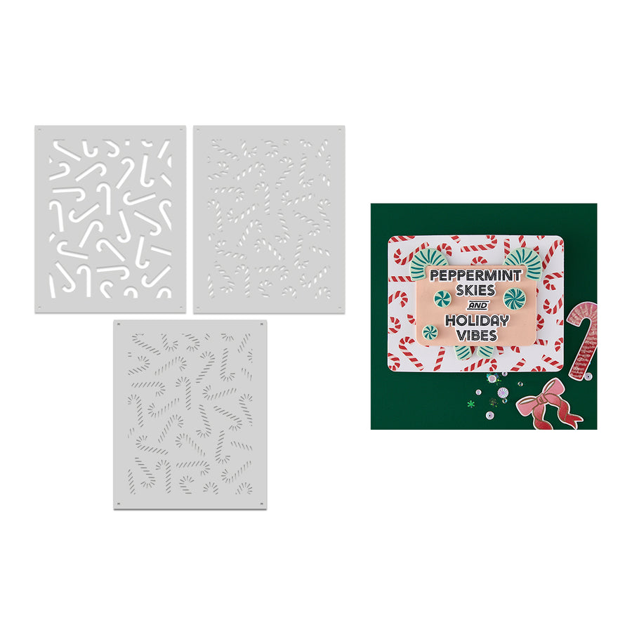 Hero Arts - Candy Cane Toss Up Stencil from the Candy Cane Season Collection