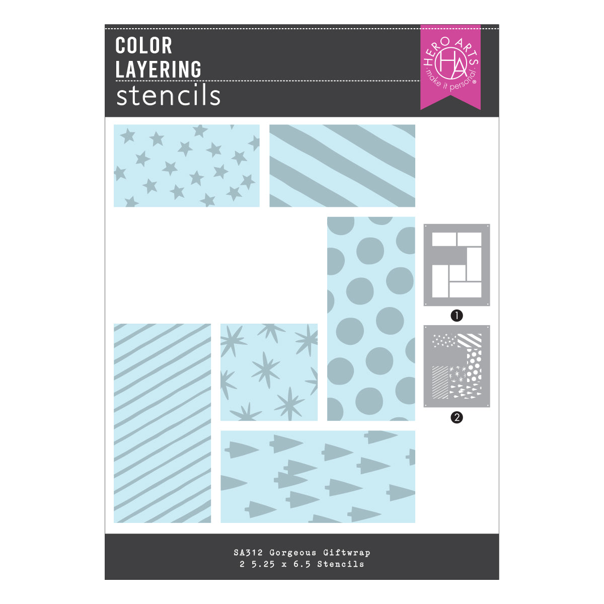 Hero Arts - Gorgeous Giftwrap Layering Stencils from the Best Gift Ever Collection