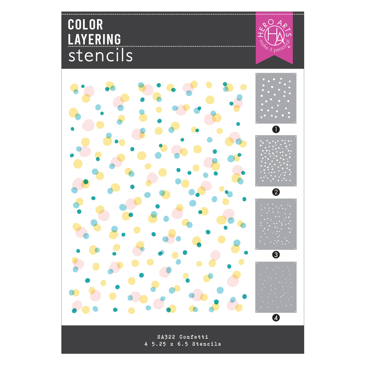 Hero Arts - Confetti Layering Stencil Set