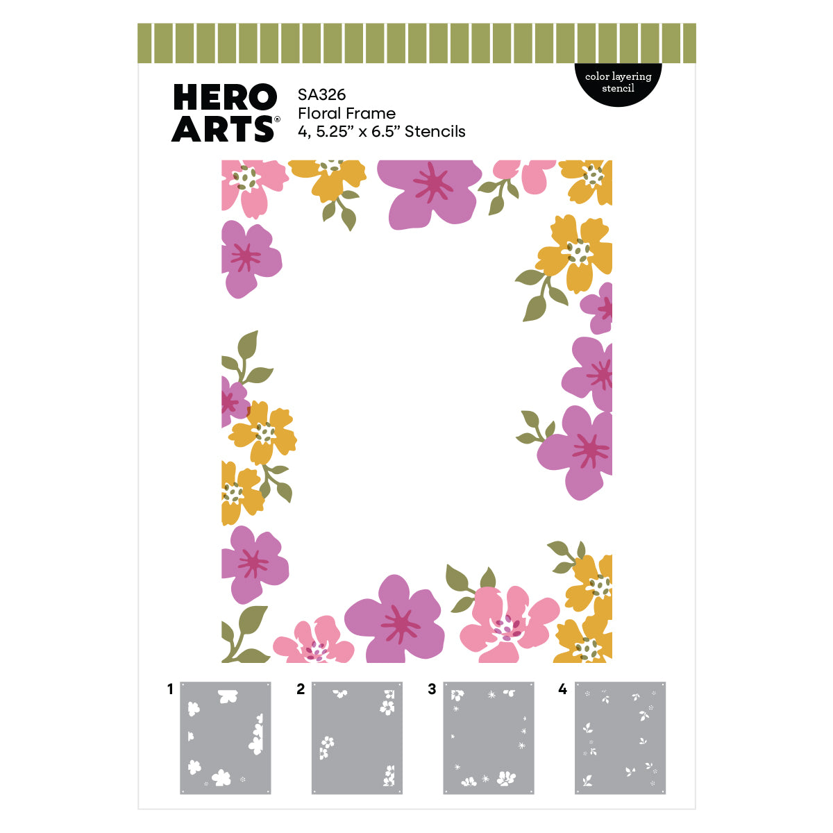 Hero Arts - Floral Frame Layering Stencil Set