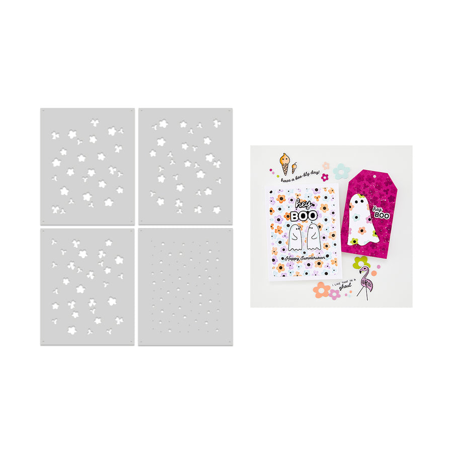 Hero Arts - Flower Power Layering Stencil Set