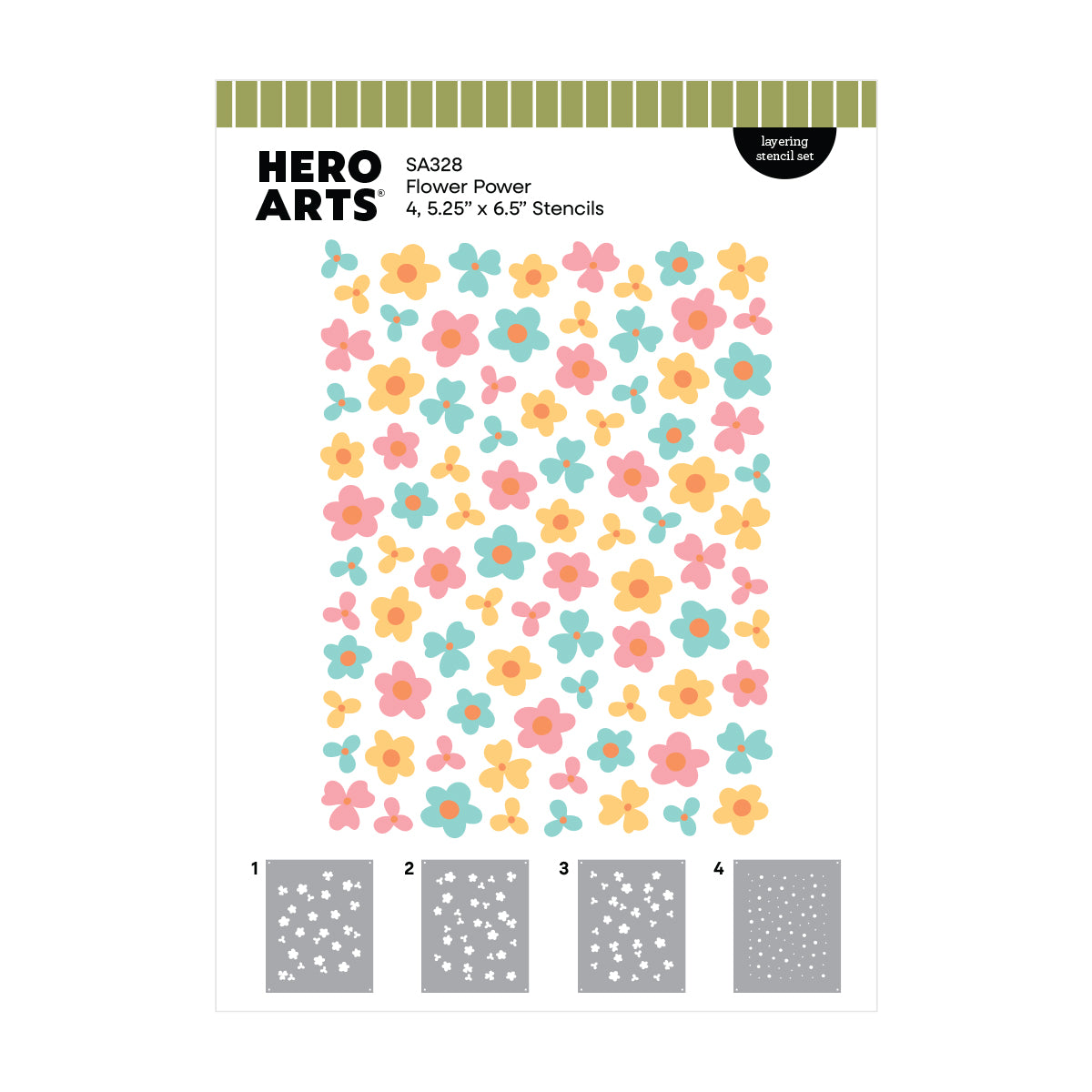 Hero Arts - Flower Power Layering Stencil Set