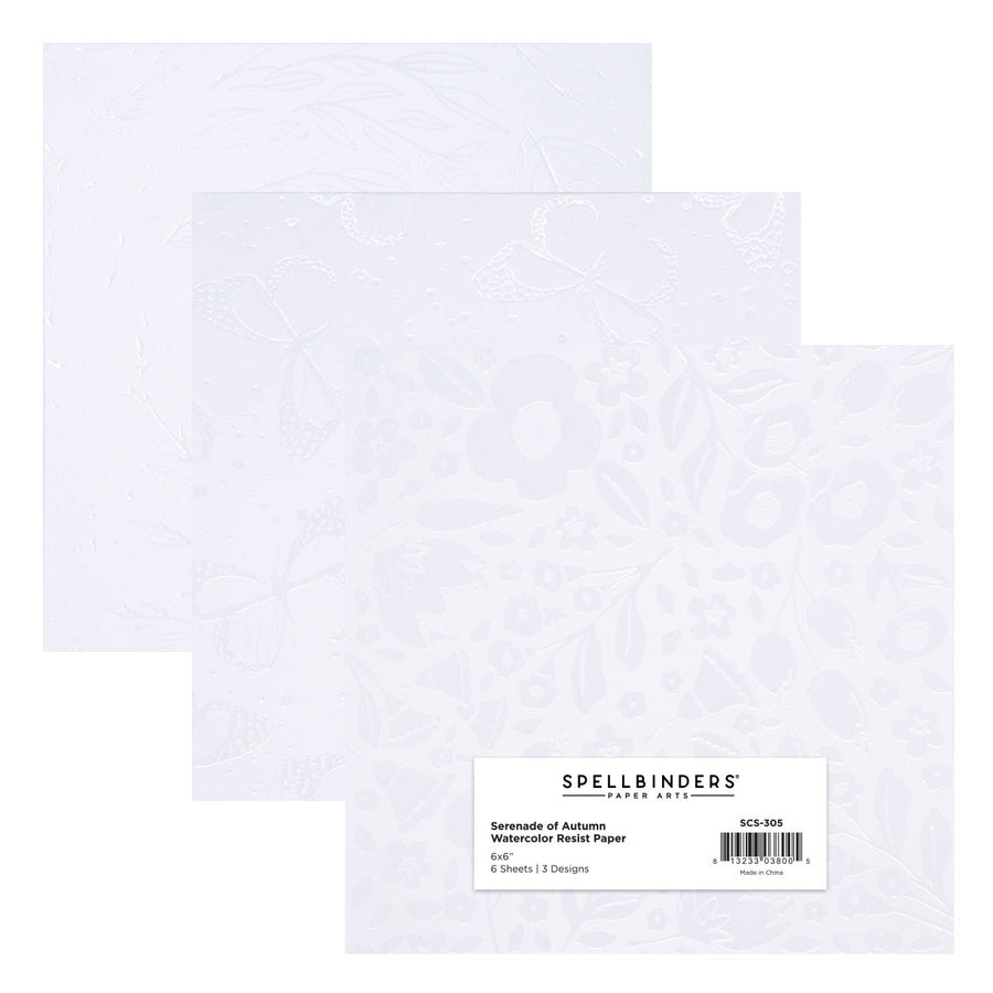 Spellbinders - Water Color Resist 6 x 6" Paper Pad from the Serenade of Autumn Collection