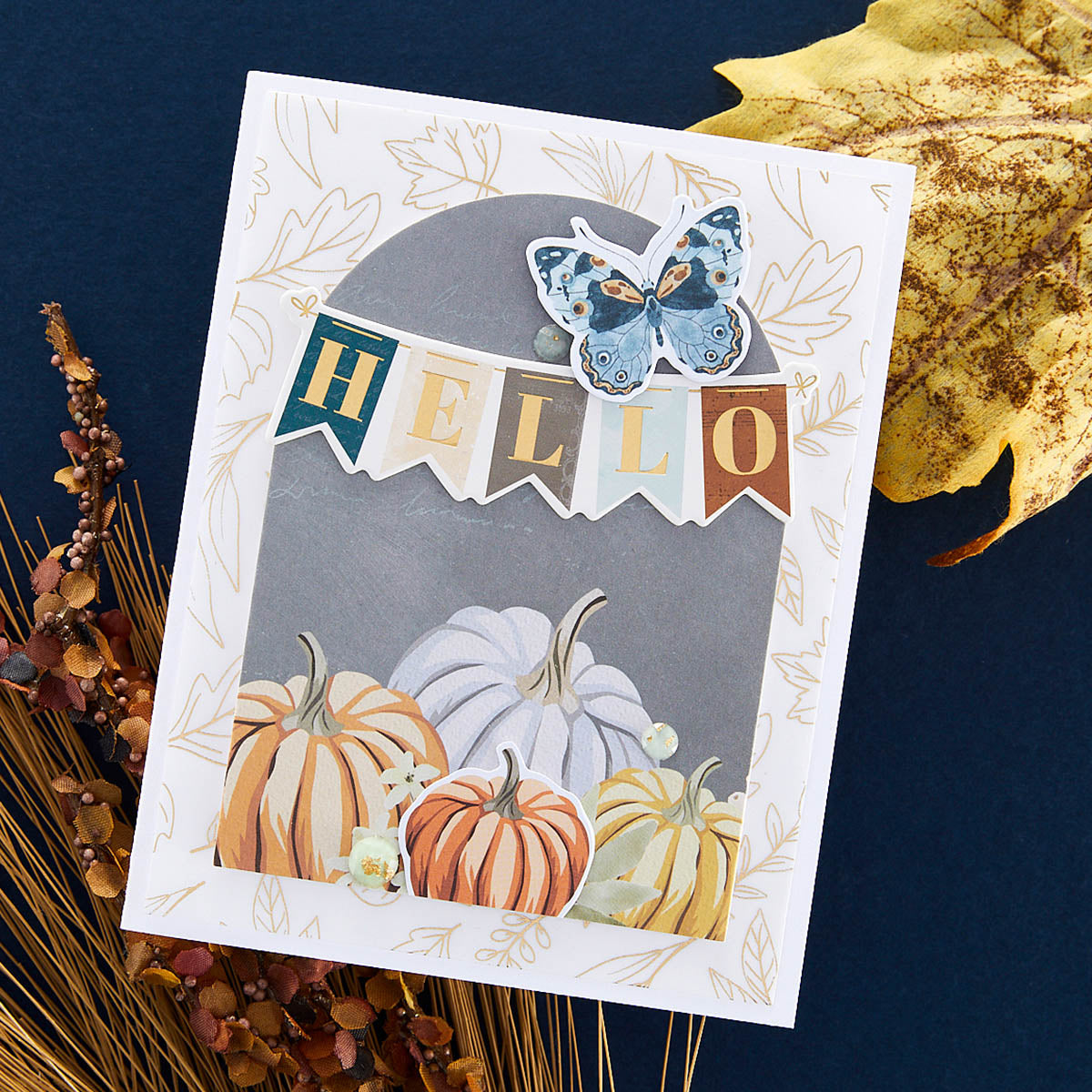 Spellbinders - Foiled Vellum 6 x 6" Paper Pad from the Serenade of Autumn Collection