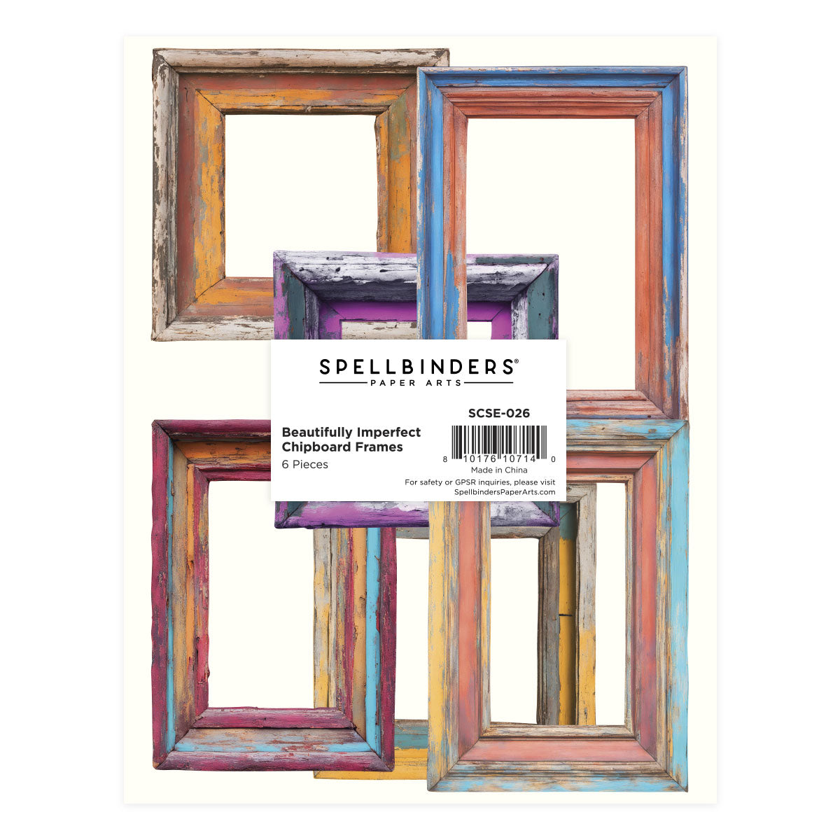 Spellbinders - Beautifully Imperfect Chipboard Frames - 6 pc