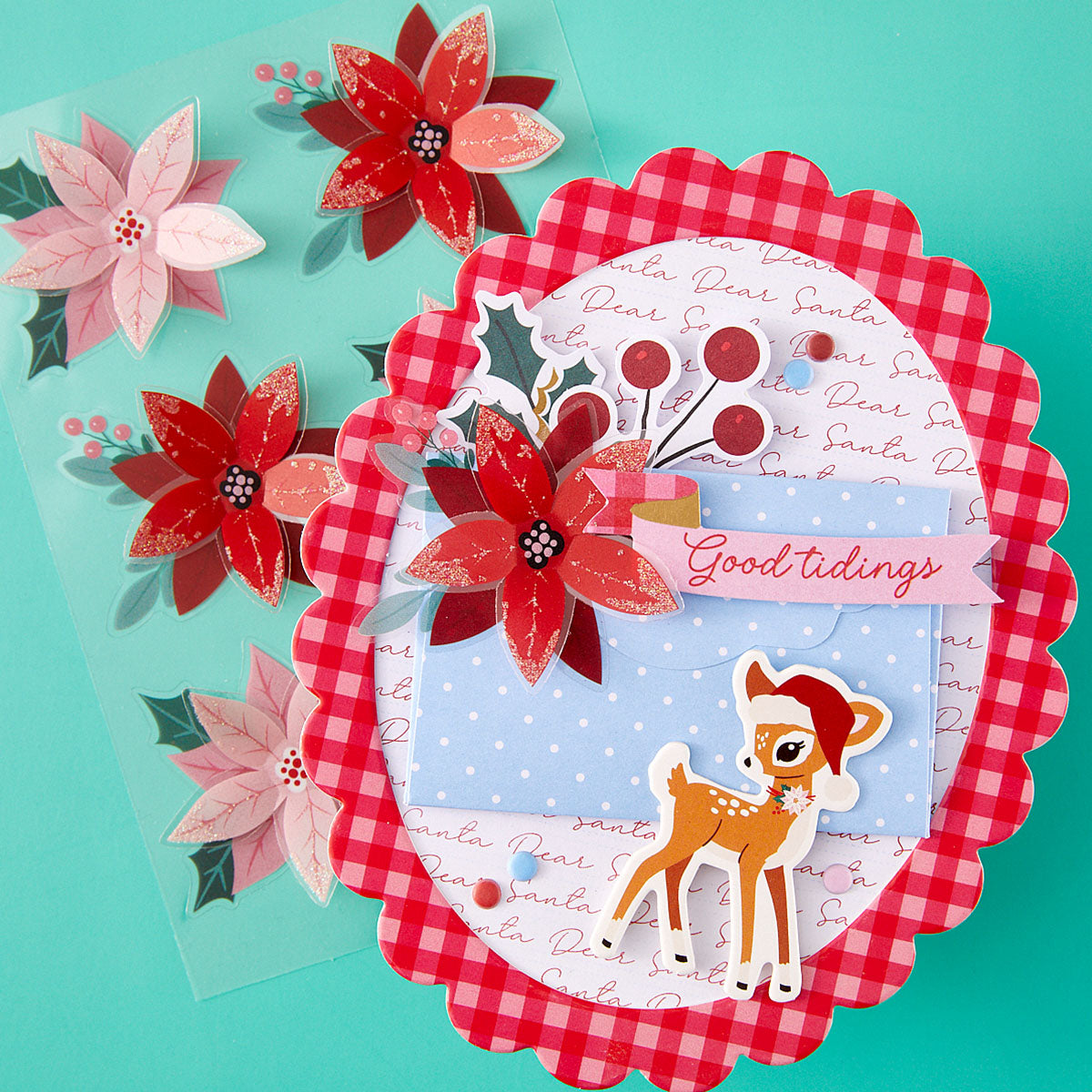 Spellbinders - Dear Santa Poinsettias Dimensional Stickers