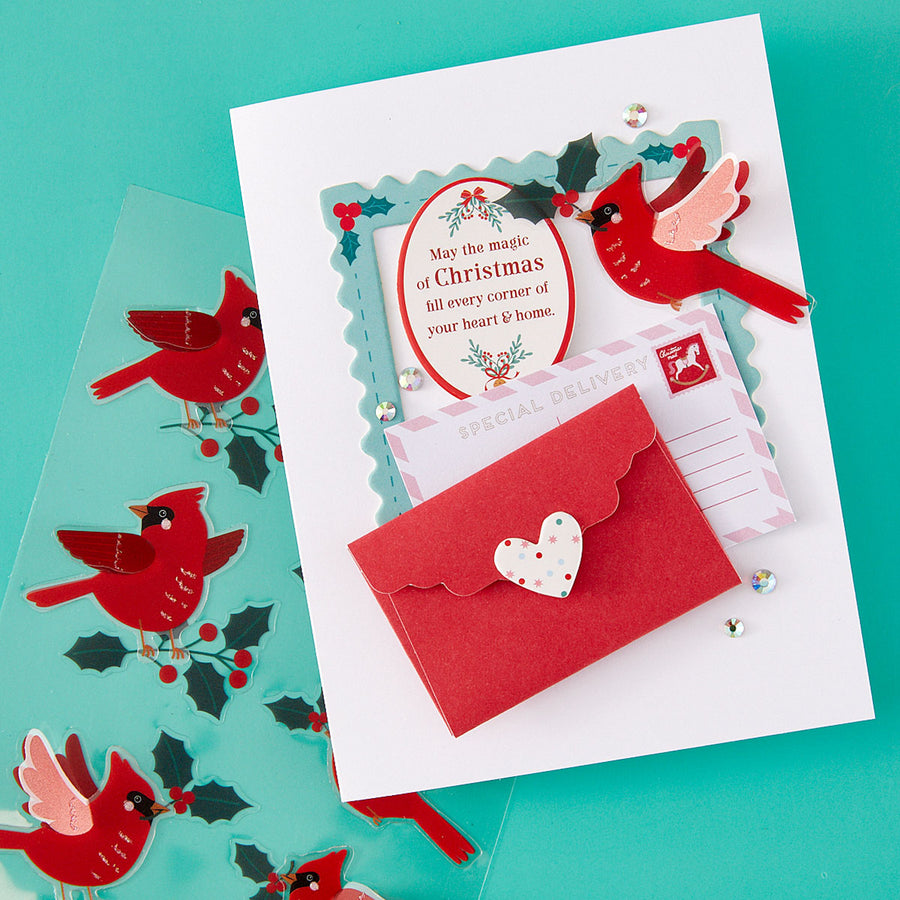 Spellbinders - Dear Santa Festive Birds Dimensional Stickers