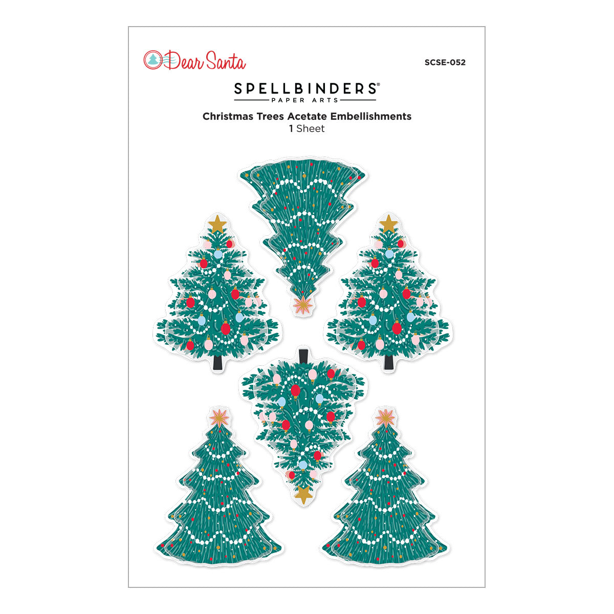 Spellbinders - Dear Santa Christmas Trees Dimensional Stickers