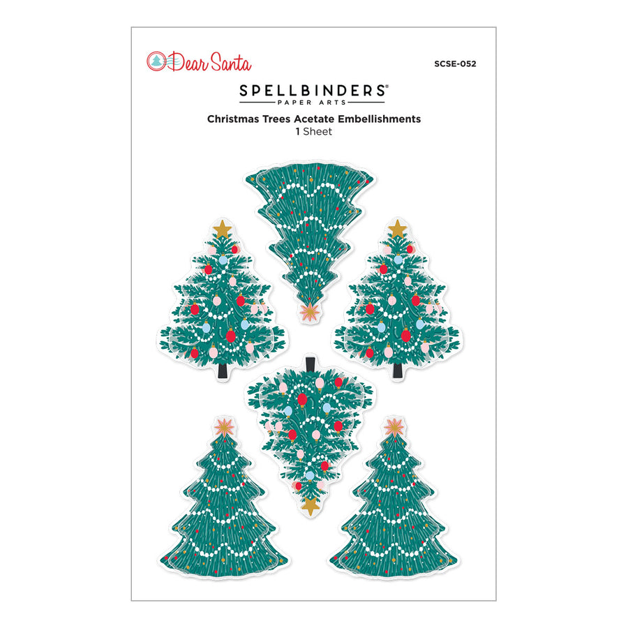 Spellbinders - Dear Santa Christmas Trees Dimensional Stickers