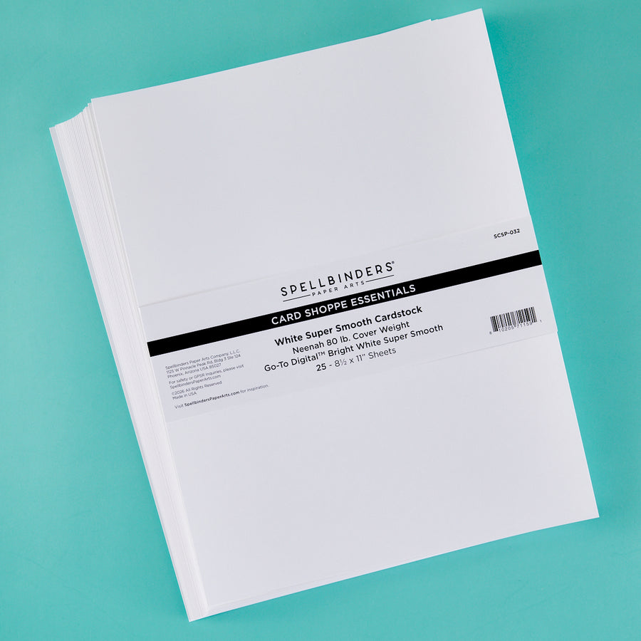 Spellbinders - 80lb White Cardstock Sheets 8.5" x 11" - 25 pack