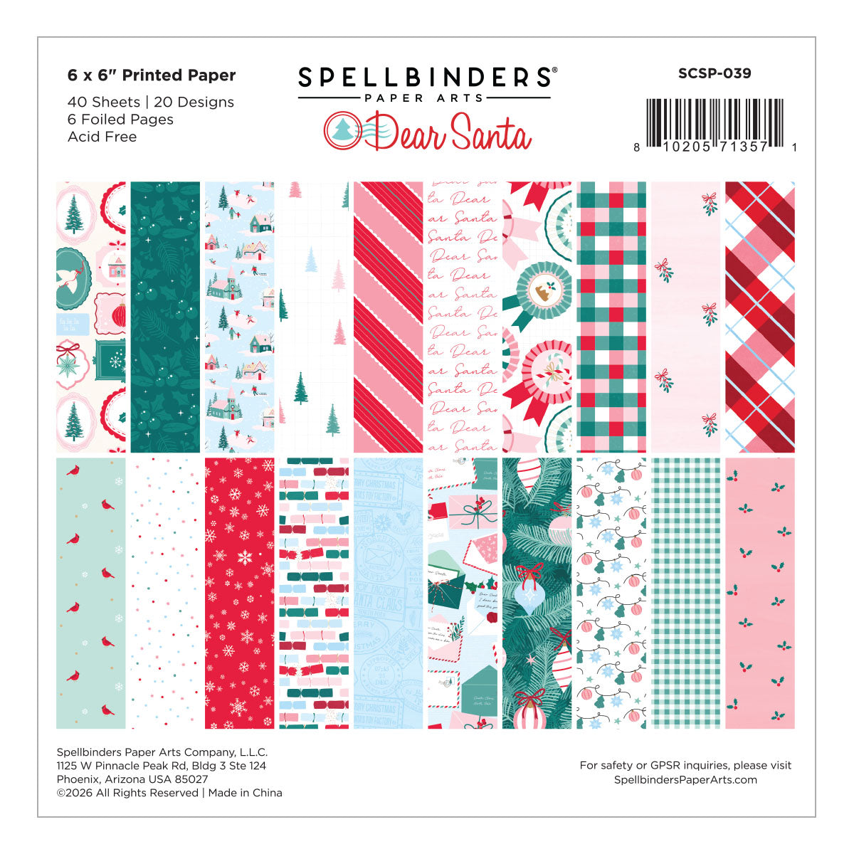 Spellbinders - Dear Santa 6" x 6" Paper Pack