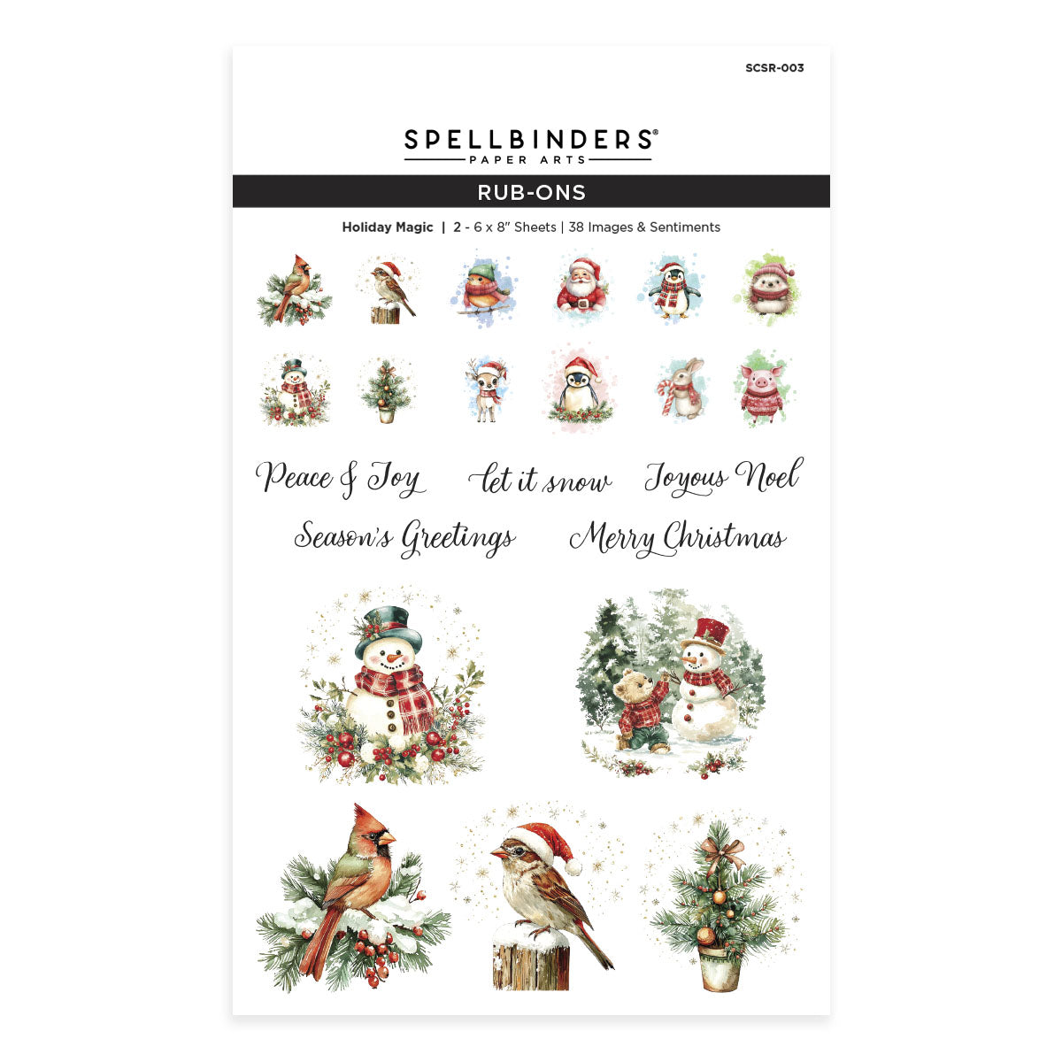 Spellbinders - Holiday Magic Rub-On Sheets from the Holiday Magic Collection
