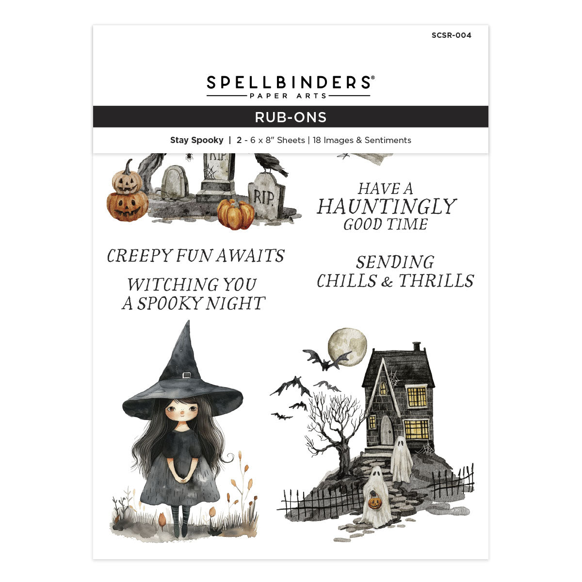 Spellbinders - Stay Spooky Rub-On Sheets from the Simply Made Collection