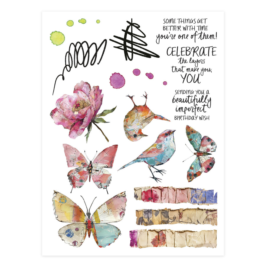 Spellbinders - Beautifully Imperfect Rub Ons from the Beautifully Imperfect Collection