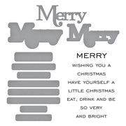 Spellbinders - Merry Sentiments Clear Stamp & Die Set from the All About Christmas Collection by Lisa Horton
