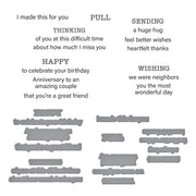 Spellbinders - Tabbed In & Out Sentiments Clear Stamp & Die Set from the Tabbed Classics Collection by Wendy Vecchi