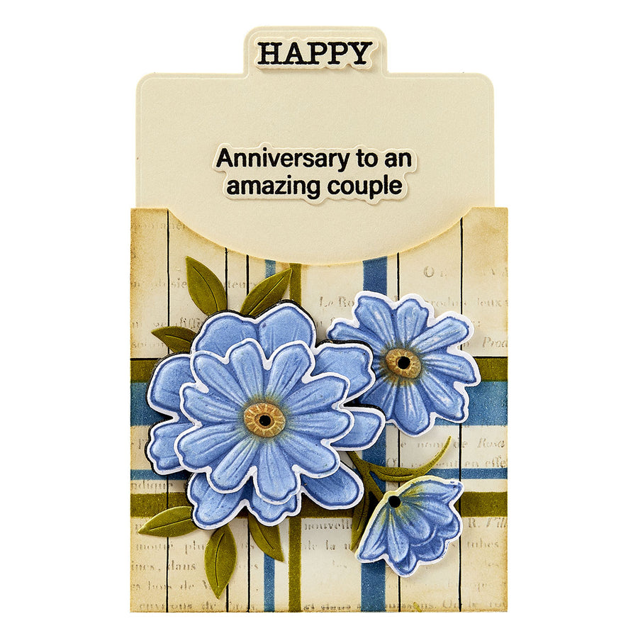 Spellbinders - Tabbed In & Out Sentiments Clear Stamp & Die Set from the Tabbed Classics Collection by Wendy Vecchi