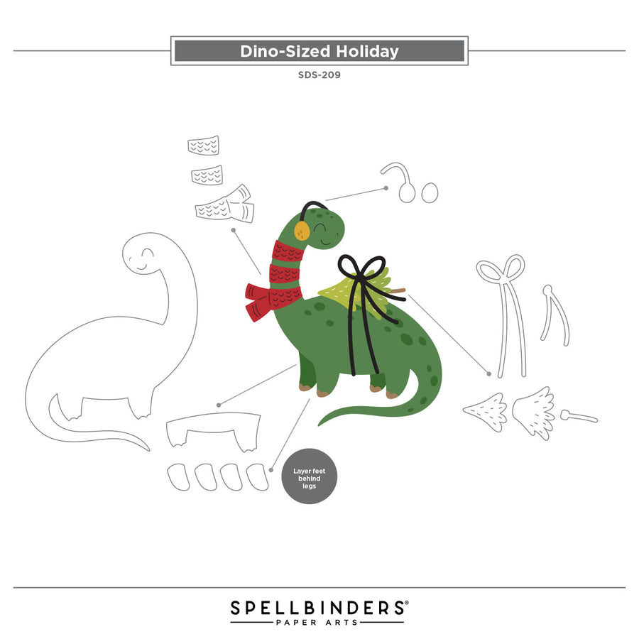 Spellbinders - Dino-Sized Holiday Etched Dies