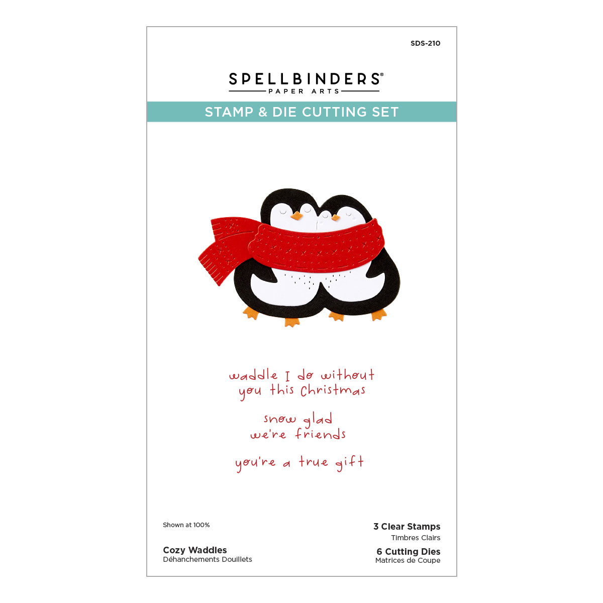 Spellbinders - Cozy Waddles Clear Stamp & Die Set from the Merry Mischief Collection
