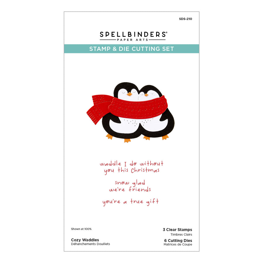 Spellbinders - Cozy Waddles Clear Stamp & Die Set from the Merry Mischief Collection
