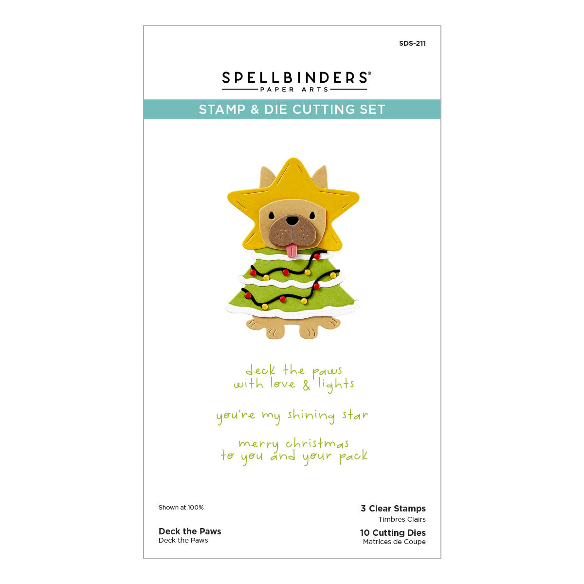 Spellbinders - Deck the Paws Clear Stamp & Die Set from the Merry Mischief Collection