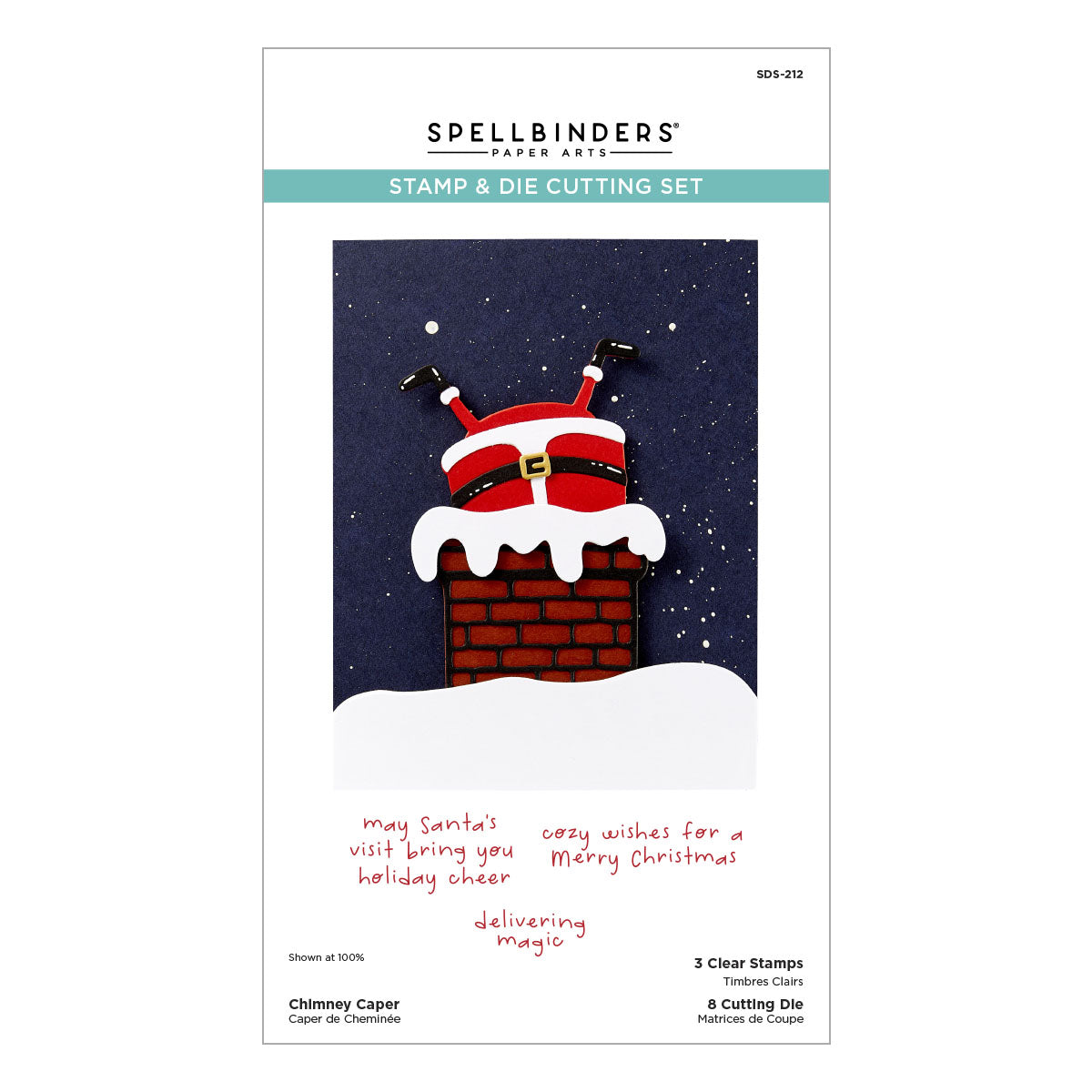 Spellbinders - Chimney Caper Clear Stamp & Die Set from the Merry Mischief Collection