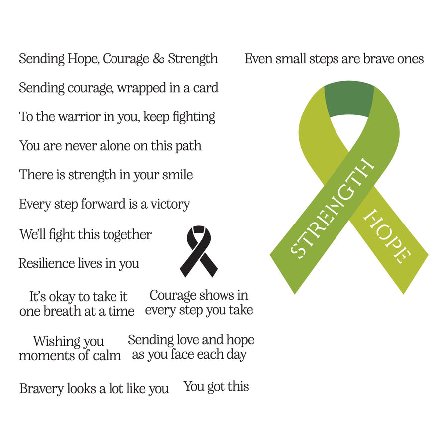 Spellbinders - Awareness Ribbon and Sentiments Stamp & Die Set by Sheri Ballantyne