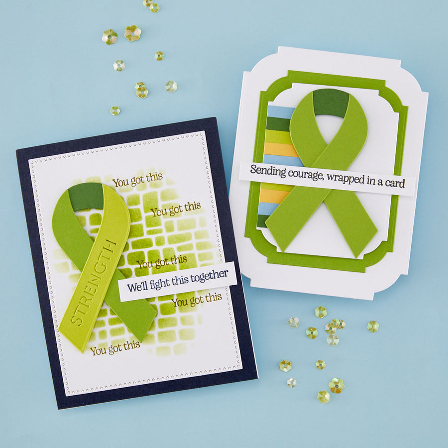 Spellbinders - Awareness Ribbon and Sentiments Stamp & Die Set by Sheri Ballantyne