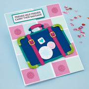Spellbinders - Retro Suitcase and Sentiments Stamp & Die Set by Sheri Ballantyne