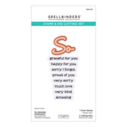Spellbinders - So Amazing Sentiments Clear Stamp & Die Set by Lisa Horton