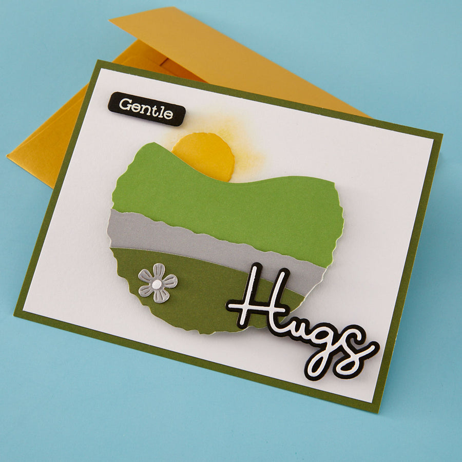 Spellbinders - Love and Hugs Sentiments Clear Stamp & Die Set by Lisa Horton