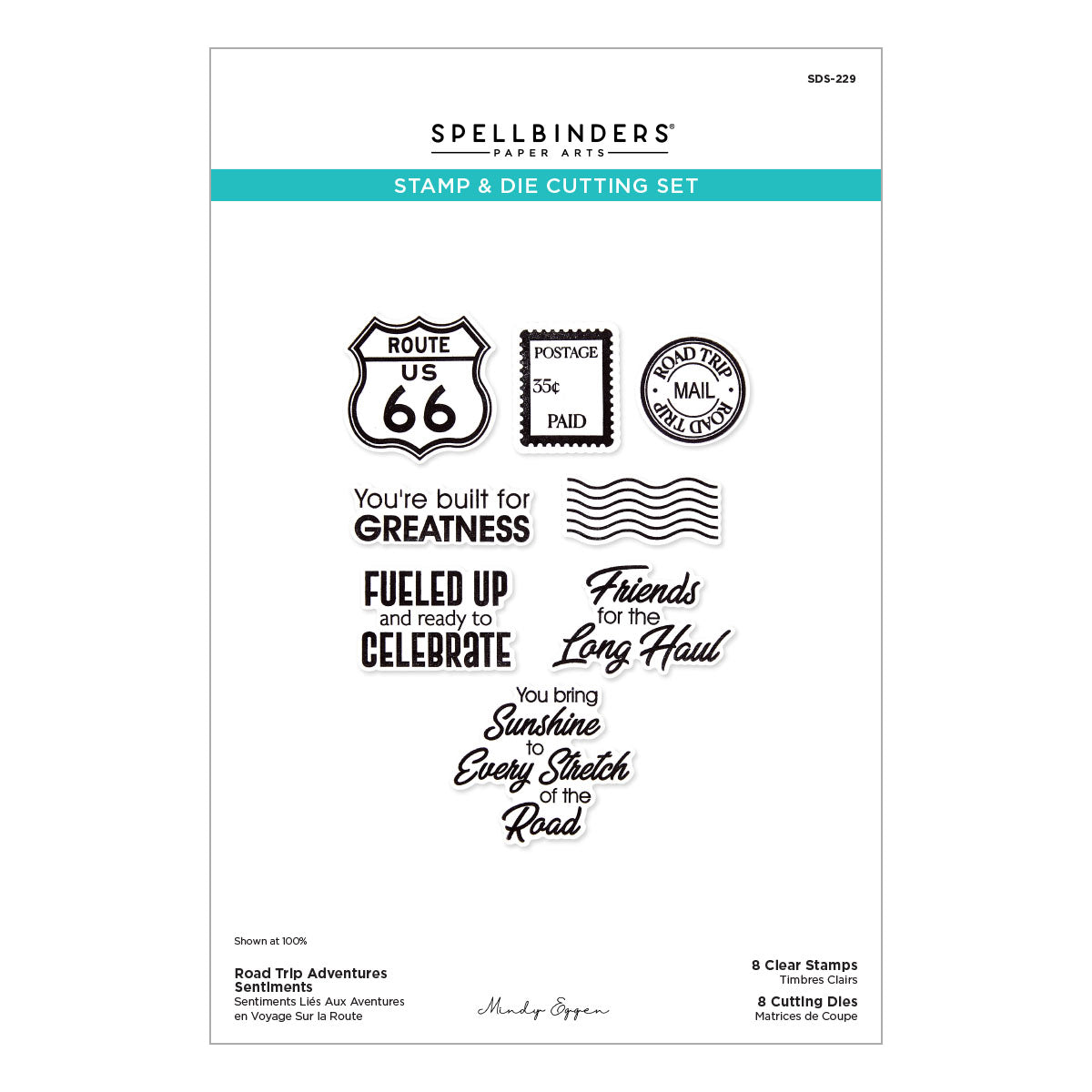 Spellbinders - Road Trip Adventures Sentiments Stamp & Die Set by Mindy Eggen