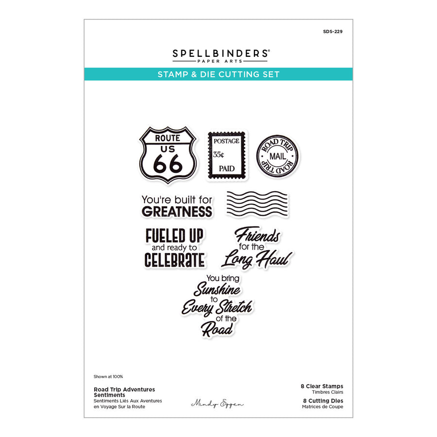 Spellbinders - Road Trip Adventures Sentiments Stamp & Die Set by Mindy Eggen