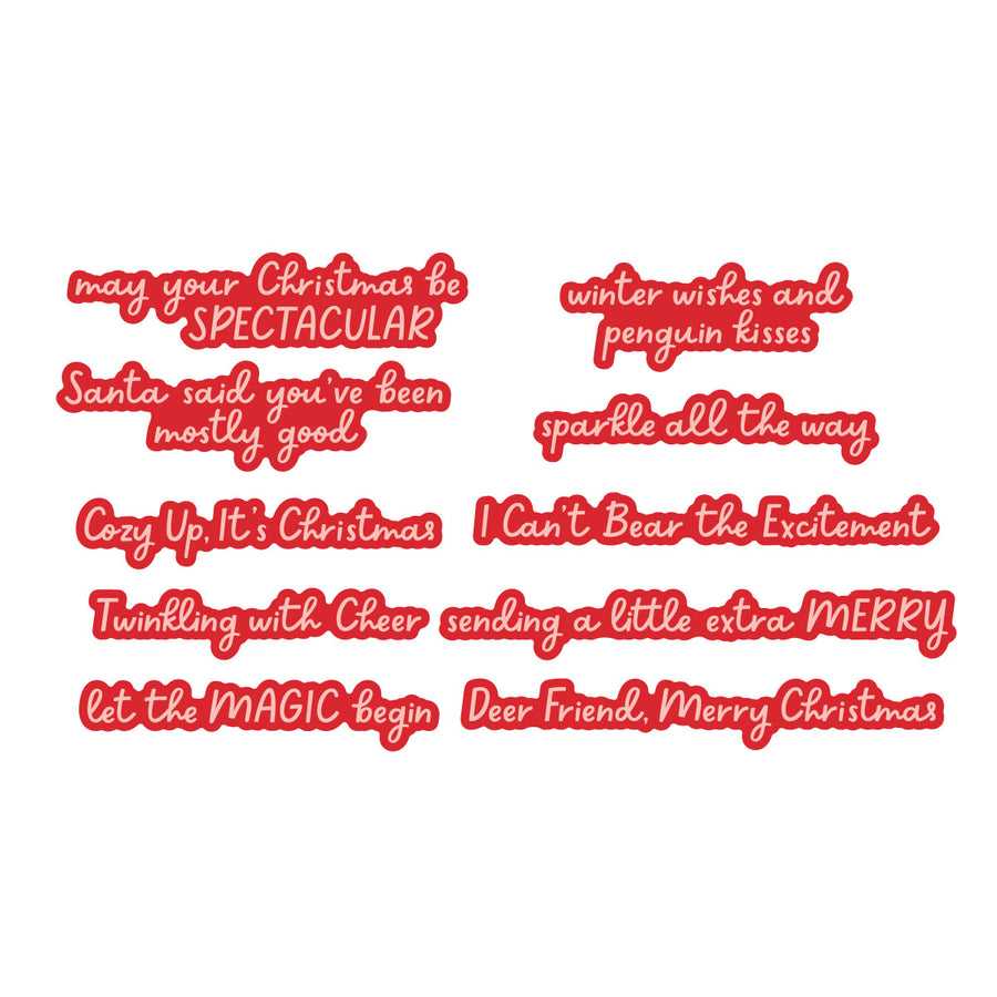 Spellbinders Spectacular Holiday Sentiments Stamp & Die Set