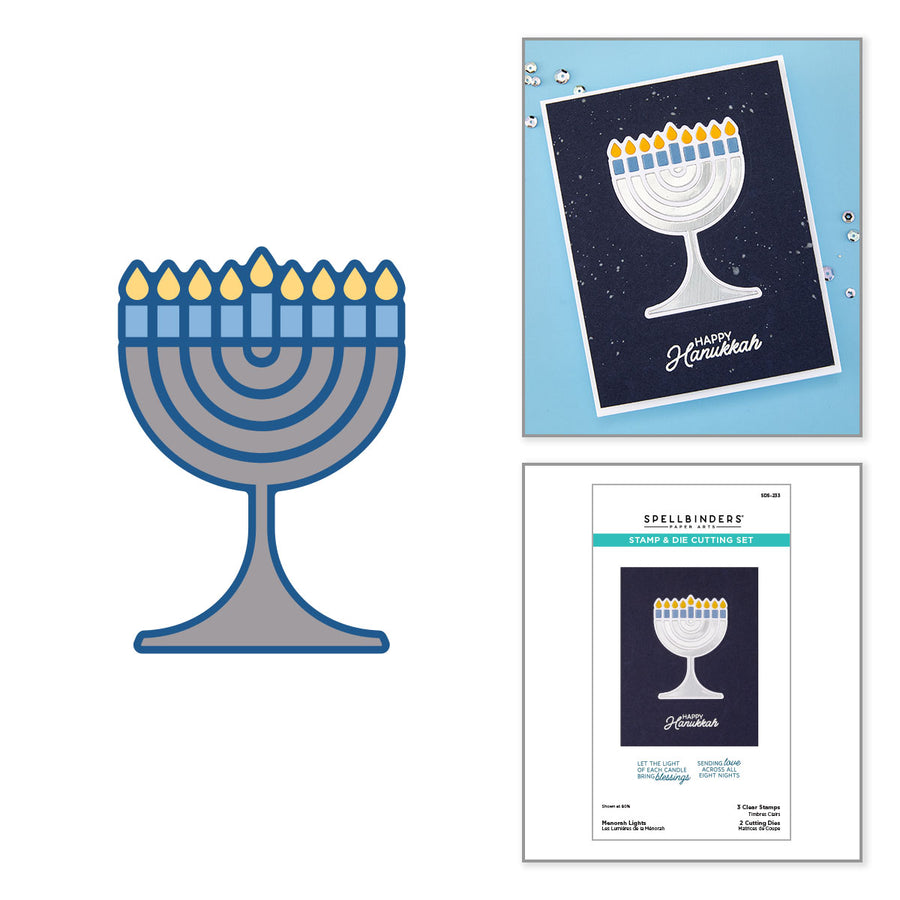 Spellbinders - Menorah Lights Stamp & Die Set