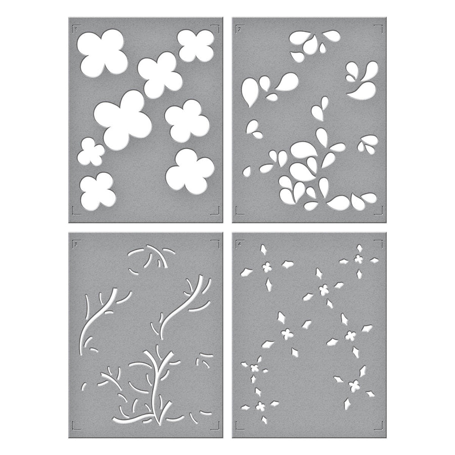 Spellbinders - Blossoming Flowers Layered Stencil from the Flower Market Collection