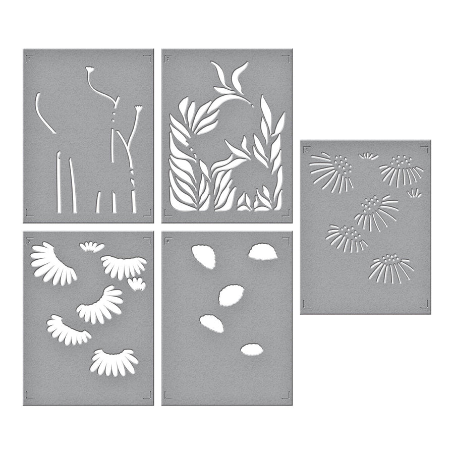 Spellbinders - Coneflower Layered Stencil from the Flower Market Collection