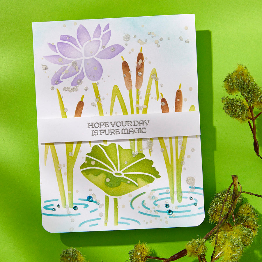 Spellbinders - Lily Pad Stencil from the Jump for Joy Collection