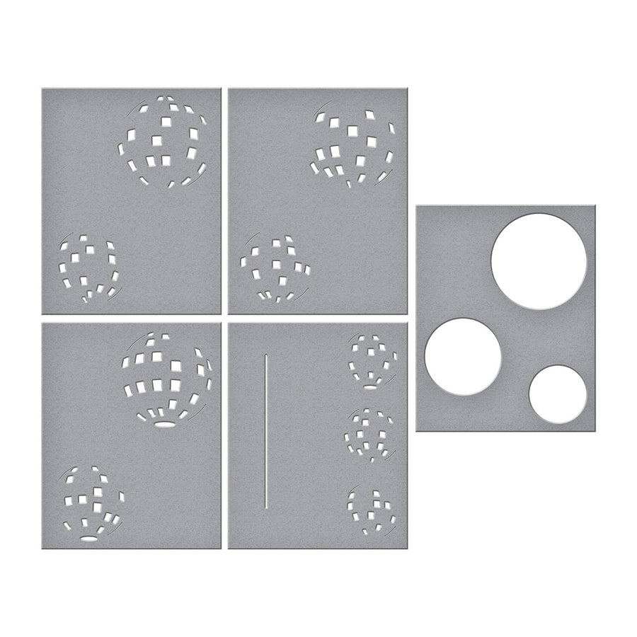 Spellbinders - Layered Disco Impressions Stencils from the Shine Bright Collection by Carissa Wiley