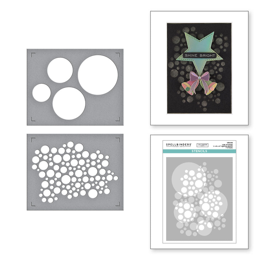 Spellbinders - Lots of Circles Stencils from the All About Christmas Collection by Lisa Horton