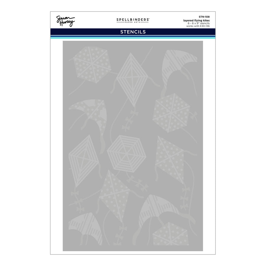 Spellbinders - Flying Kites 3D Folder and Stencil Bundle from the Sky's the Limit Collection by Simon Hurley