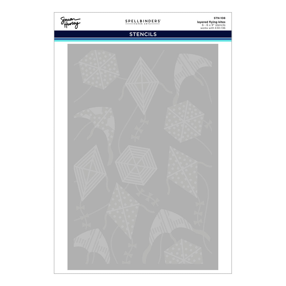 Spellbinders - Layered Flying Kites Stencil from the Sky's the Limit Collection by Simon Hurley