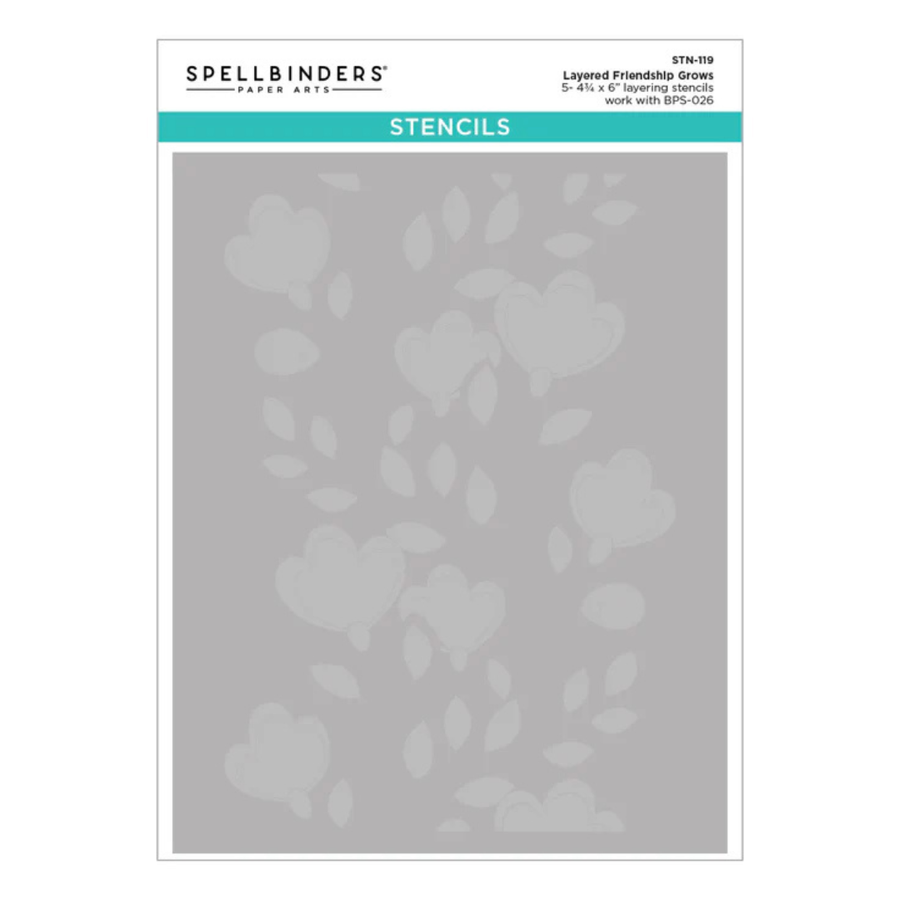 (PRE-ORDER) Spellbinders - BetterPress Society November 2025 (Friendship Grows Press Plate & Die Set pluss Add-on Stencils)