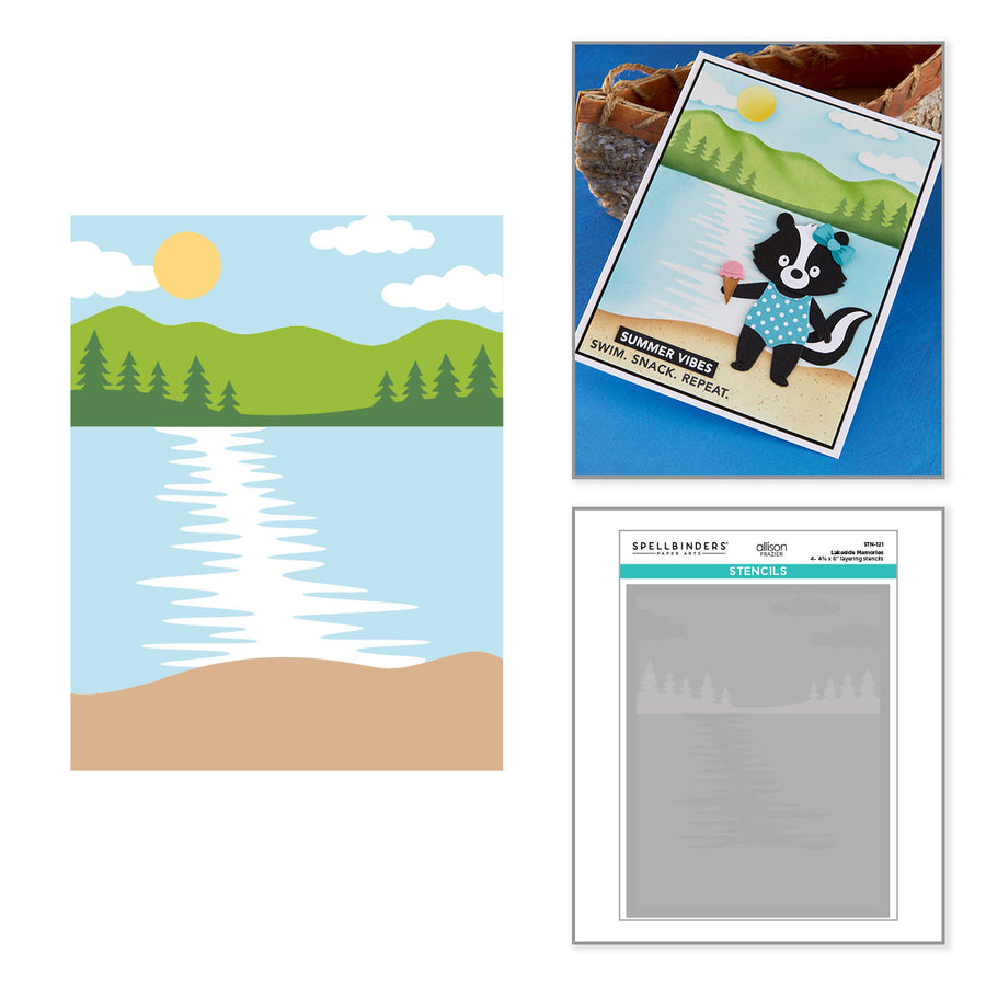 Spellbinders - Lakeside Memories Layered Stencil by Allison Frazier